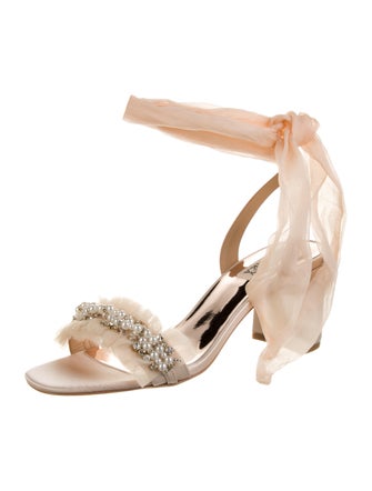 Badgley Mischka Satin Printed Slingback Sandals