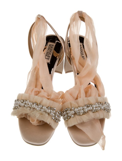 Badgley Mischka Satin Printed Slingback Sandals