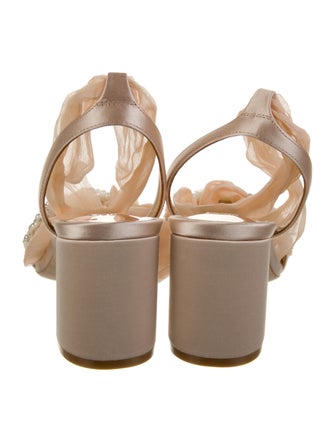 Badgley Mischka Satin Printed Slingback Sandals