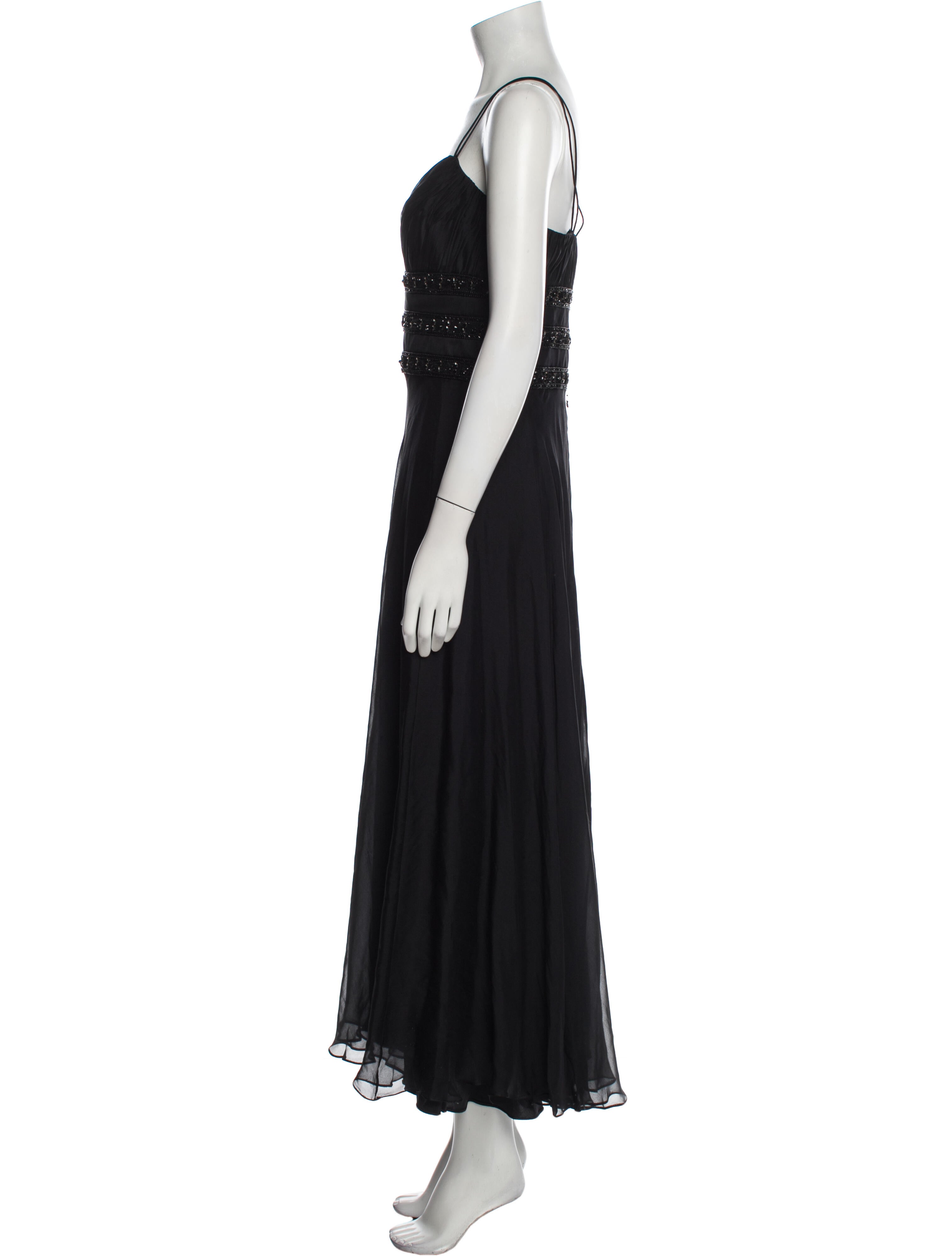 Badgley Mischka V-Neck Long Dress