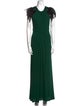 Badgley Mischka Crew Neck Long Dress