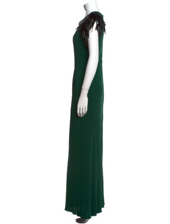 Badgley Mischka Crew Neck Long Dress