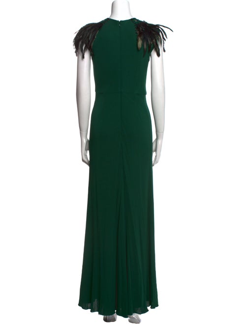 Badgley Mischka Crew Neck Long Dress