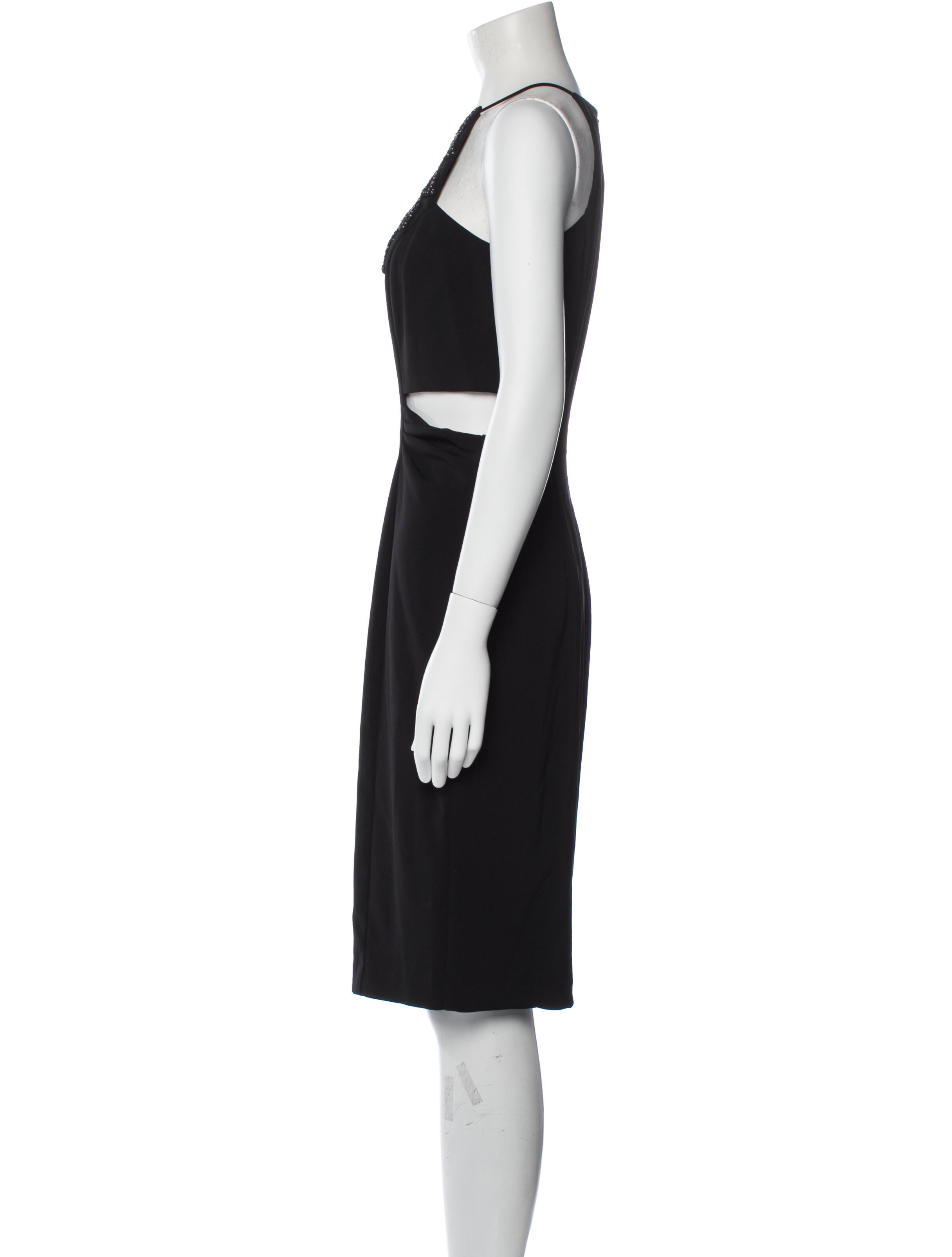 Badgley Mischka Halterneck Knee-Length Dress