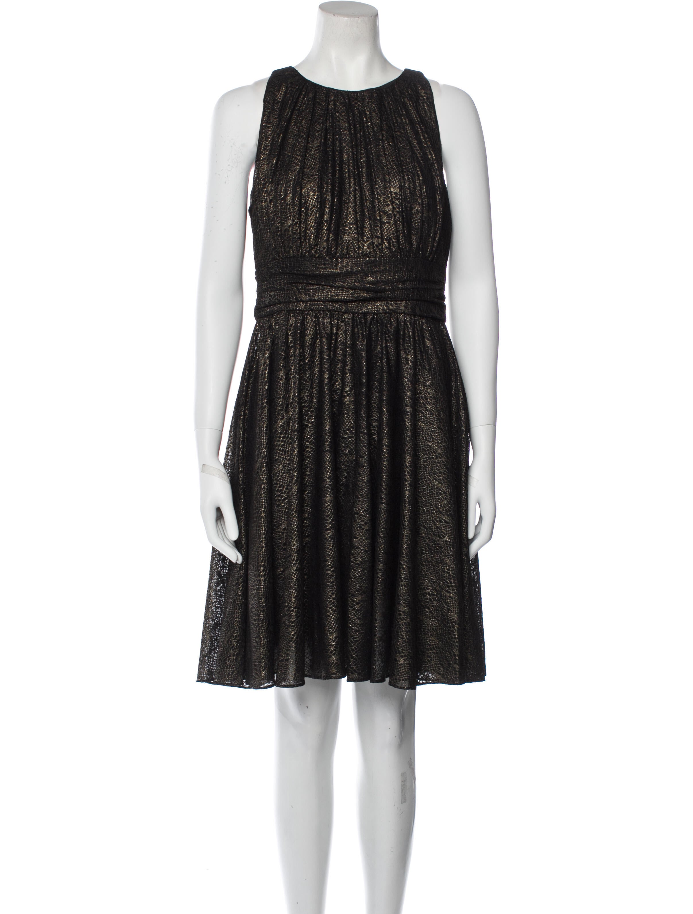 Badgley Mischka Scoop Neck Knee-Length Dress