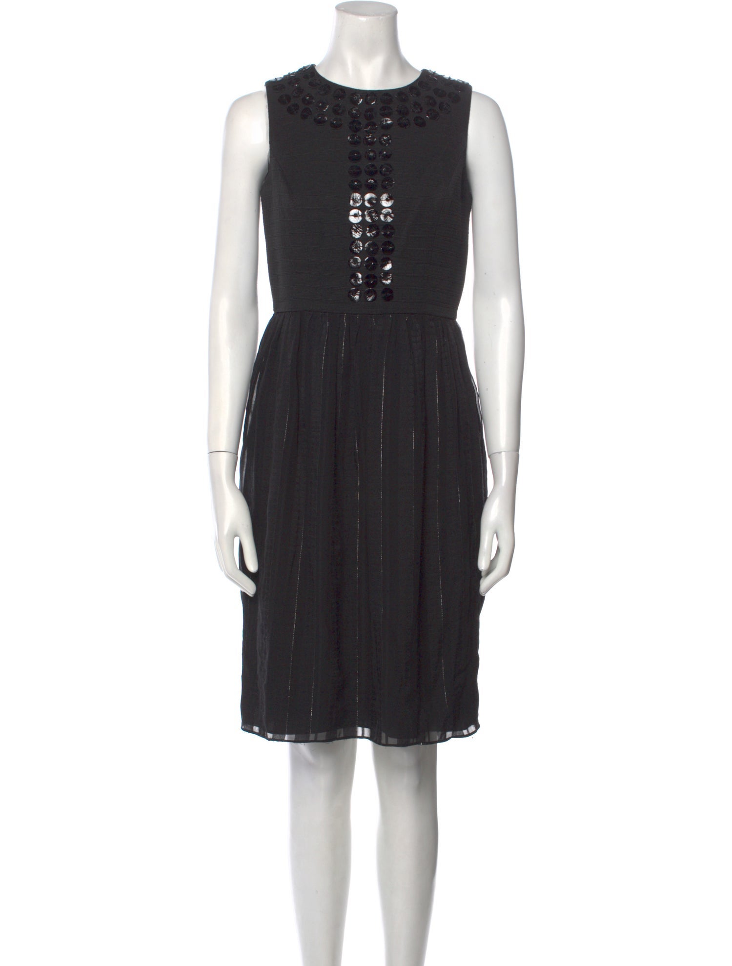 Badgley Mischka Crew Neck Knee-Length Dress