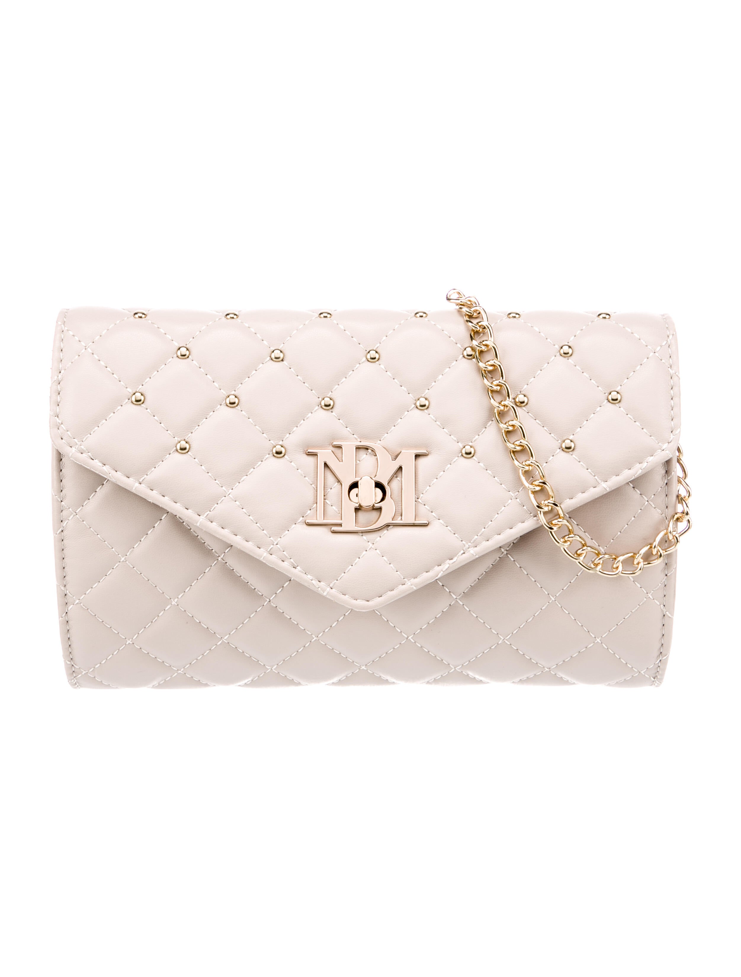 Badgley Mischka Quilted Vegan Leather Crossbody w/Tags Neutrals