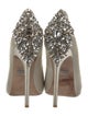 Badgley Mischka Satin Crystal Embellishments Pumps