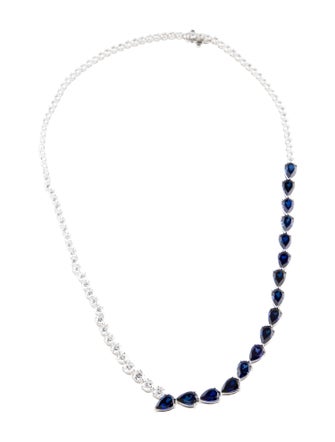 Badgley Mischka 14K Lab-Grown Diamond & Synthetic Sapphire Collar Necklace