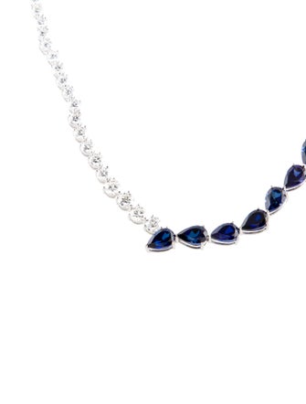 Badgley Mischka 14K Lab-Grown Diamond & Synthetic Sapphire Collar Necklace