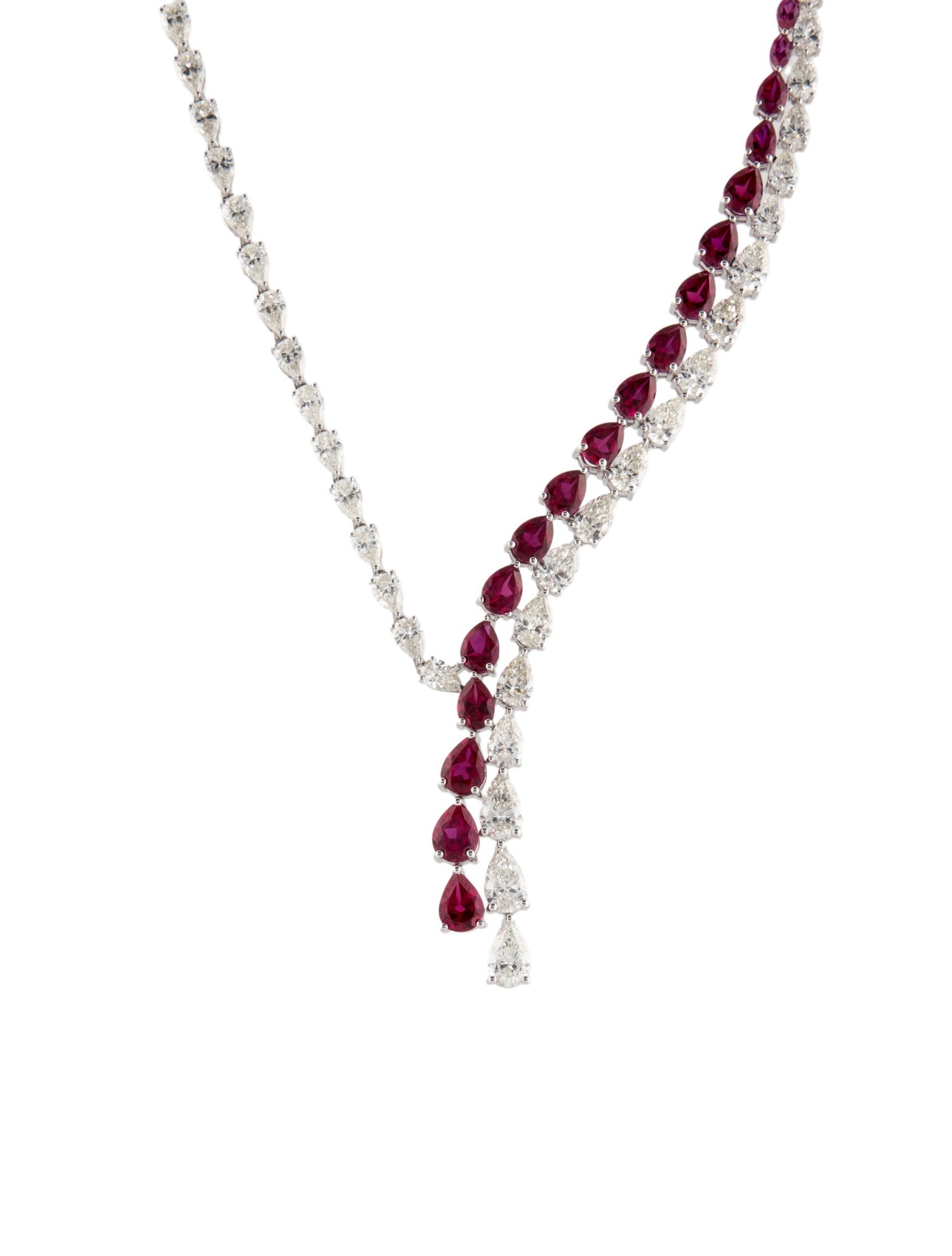 Badgley Mischka 14K Synthetic Ruby & Lab-Grown Diamond Lavalier Necklace