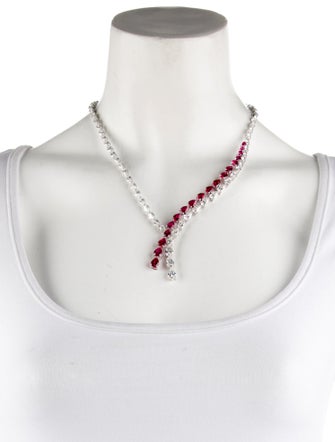 Badgley Mischka 14K Synthetic Ruby & Lab-Grown Diamond Lavalier Necklace