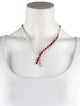 Badgley Mischka 14K Synthetic Ruby & Lab-Grown Diamond Lavalier Necklace