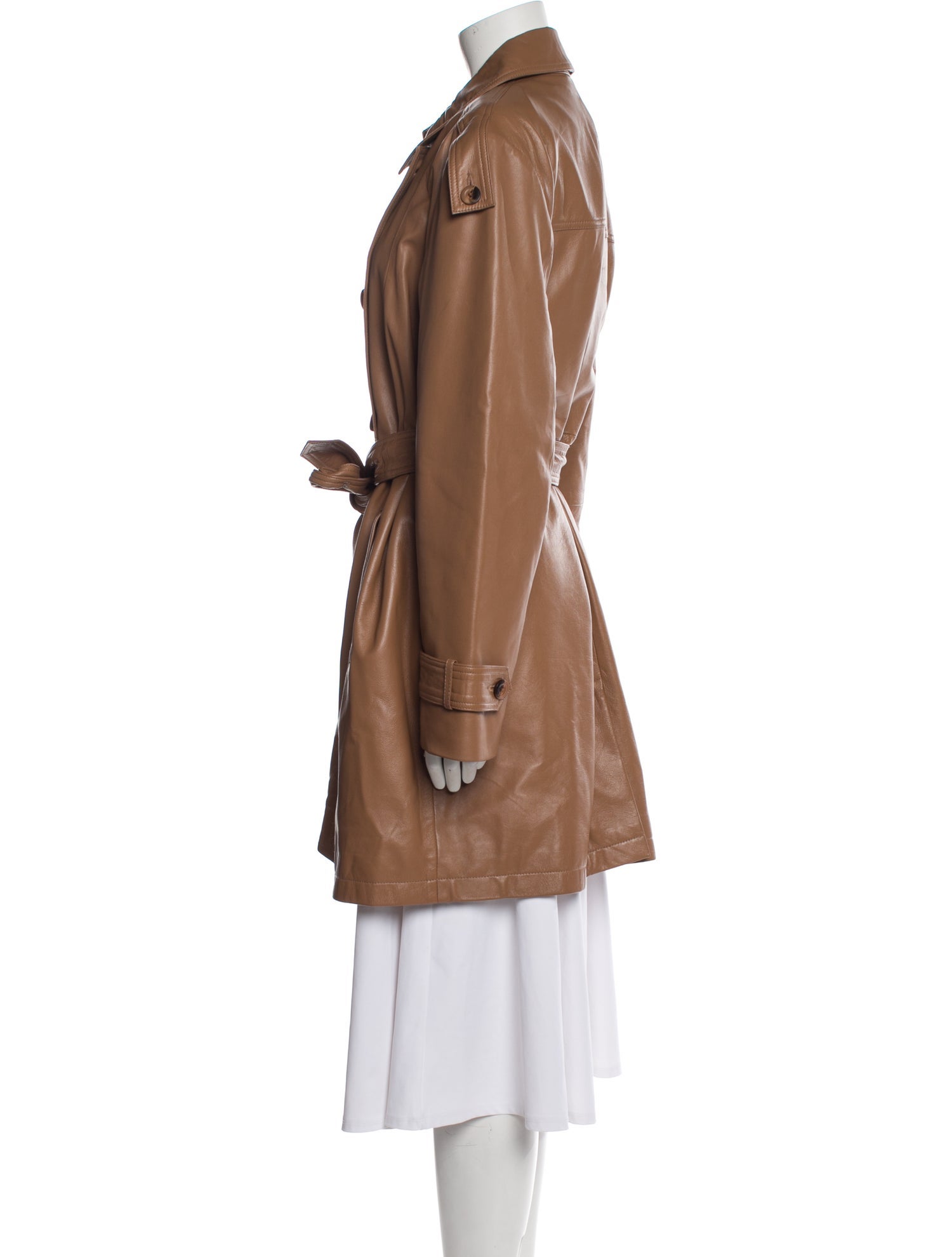 Badgley Mischka Lamb Leather Trench Coat