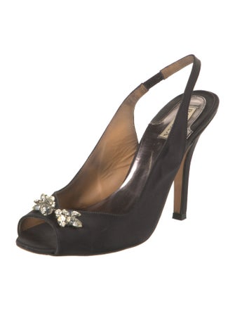 Badgley Mischka Satin Slingback Pumps