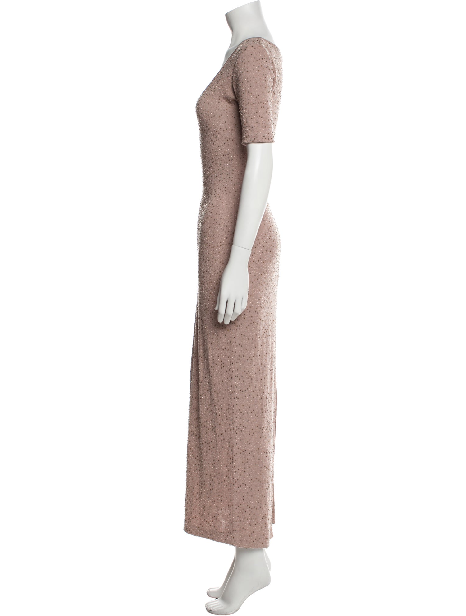 Badgley Mischka Scoop Neck Long Dress