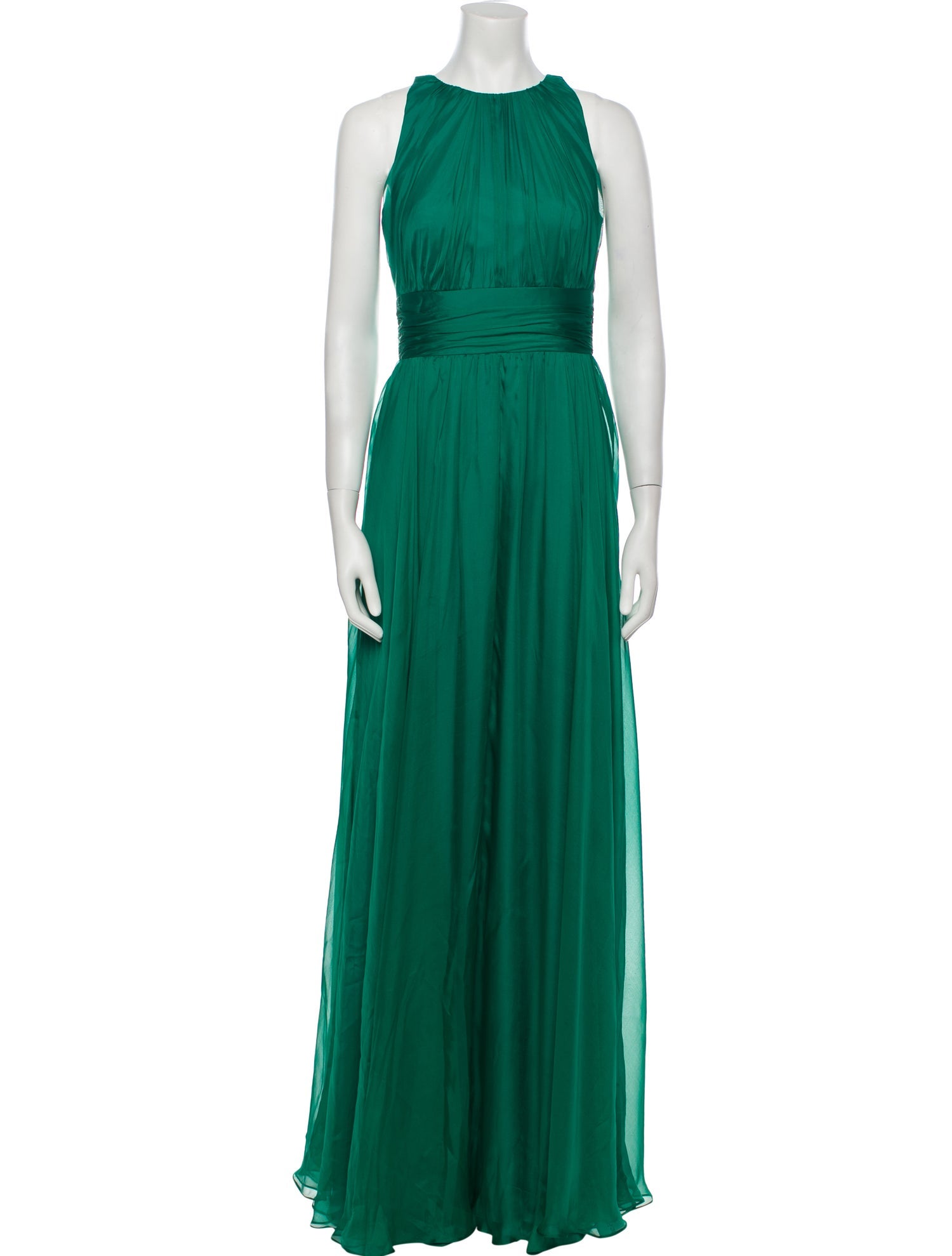 Badgley Mischka Silk Long Dress - Green Dresses, Clothing - BAG60976 | The  RealReal
