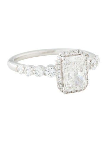 Badgley Mischka Cocktail Ring 1.46ct Lab-Grown Diamond Halo Engagement 7.25