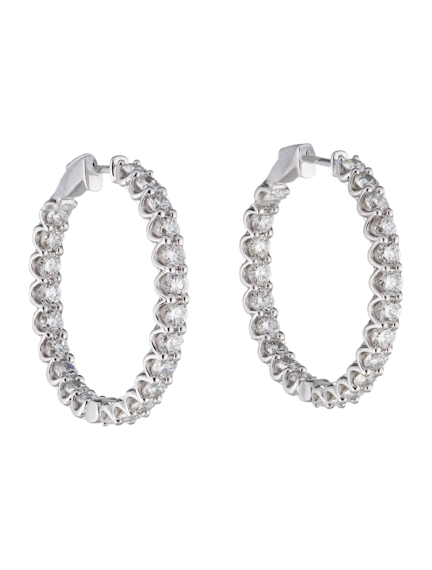 Badgley Mischka 14K 7.00ctw Lab-Grown Diamond Inside-Out Hoop Earrings