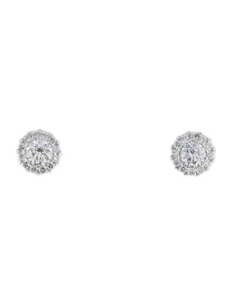 Badgley Mischka 14K 1.02ctw Lab-Grown Diamond Halo Stud Earrings