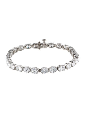 Badgley Mischka Platinum 10.00ctw Lab-Grown Diamond Tennis Bracelet