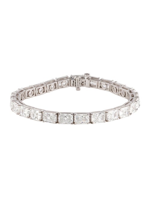 Badgley Mischka Platinum 21.28ctw Lab-Grown Diamond Link Bracelet