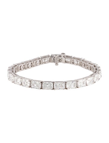 Badgley Mischka Link Platinum 21.28ctw Lab-Grown Diamond Bracelet