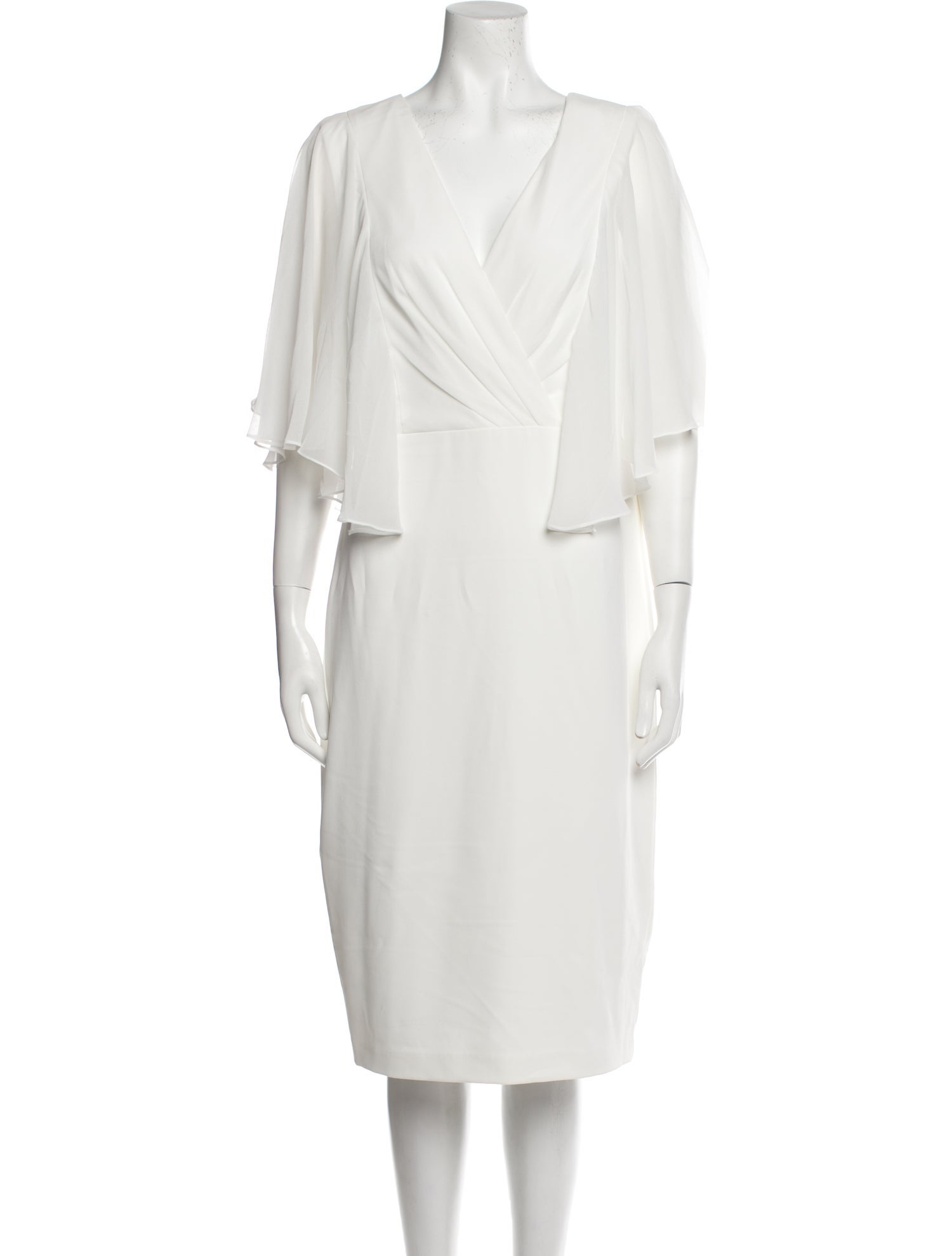 Badgley Mischka V-Neck Midi Length Dress