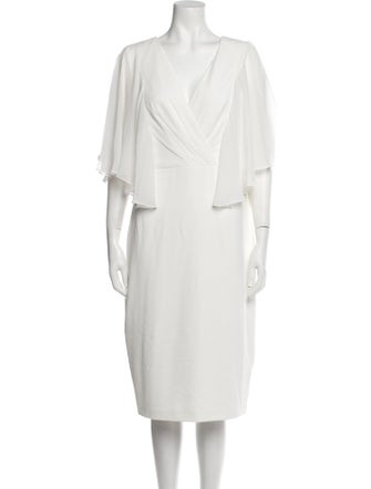 Badgley Mischka V-Neck Midi Length Dress