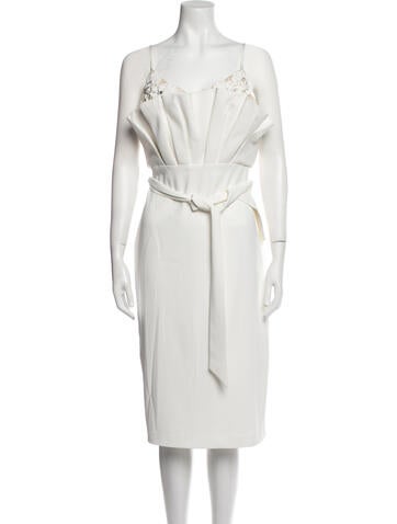 Badgley Mischka Dresses V-Neck Midi Length Dress US 6 | M