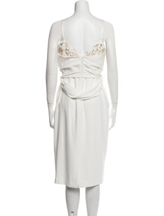 Badgley Mischka V-Neck Midi Length Dress