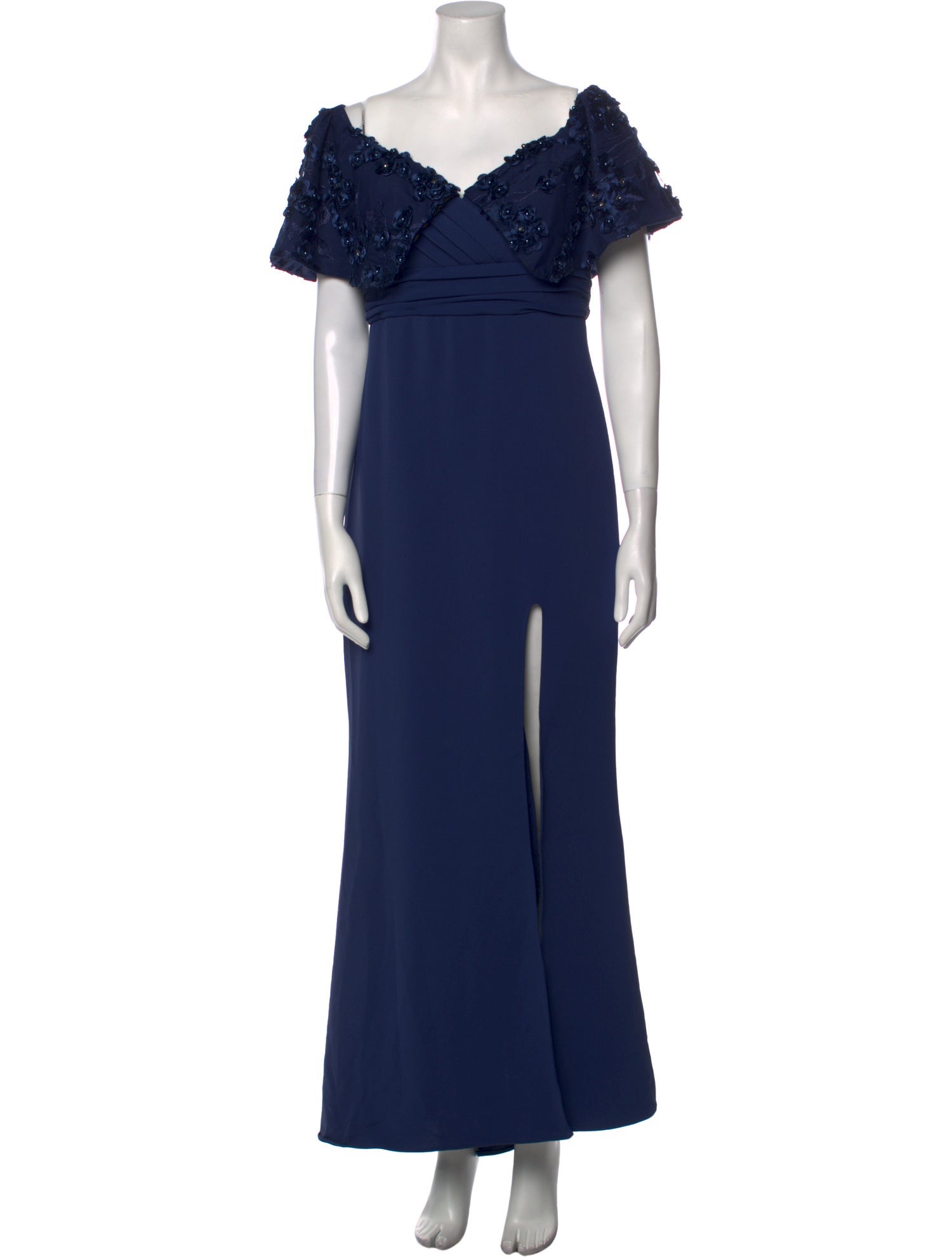 Badgley Mischka Off-The-Shoulder Long Dress