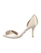 Badgley Mischka Satin Crystal Embellishments D'Orsay Pumps