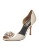 Badgley Mischka Satin Crystal Embellishments D'Orsay Pumps