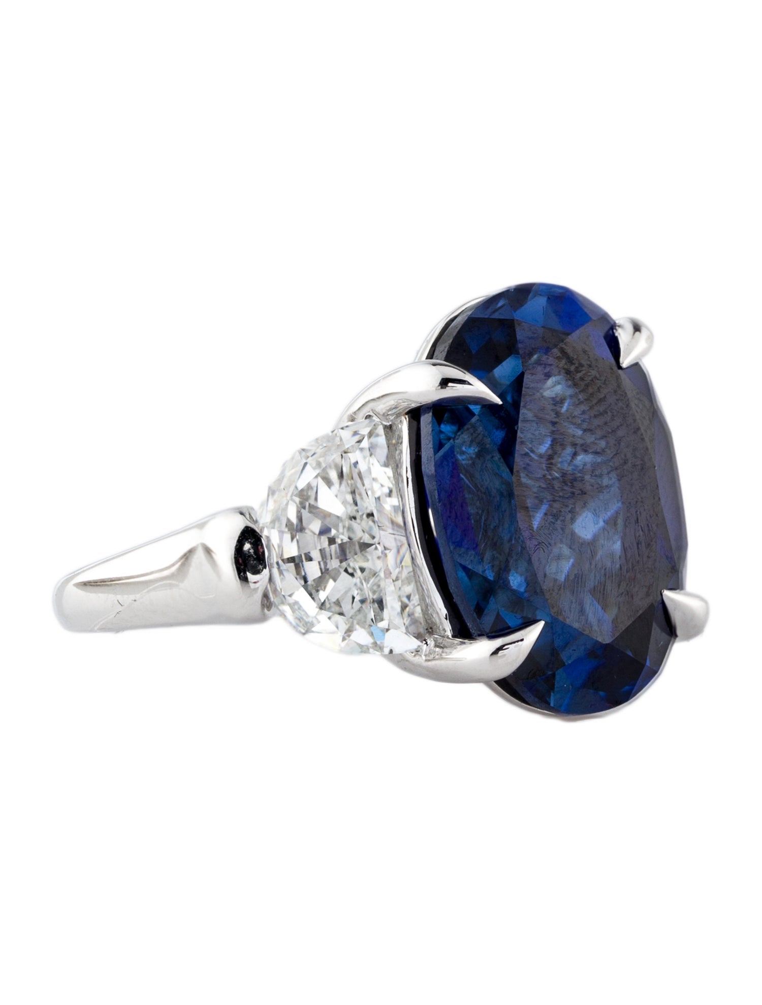 Badgley Mischka 14K 16.02ct Synthetic Sapphire & Lab-Grown Diamond Cocktail Ring