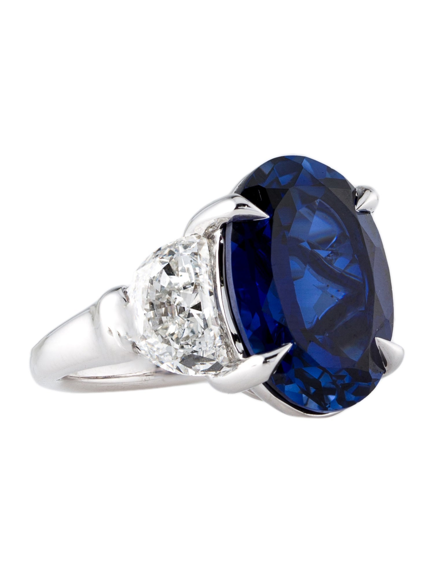 Badgley Mischka 14K 15.12ct Synthetic Sapphire & Lab-Grown Diamond Cocktail Ring