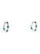 Badgley Mischka 14K Synthetic Emerald & Lab-Grown Diamond Inside-Out Hoop Earrings