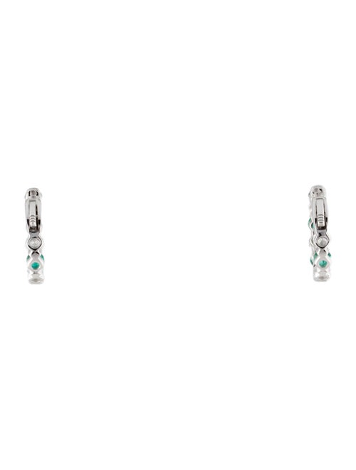 Badgley Mischka 14K Synthetic Emerald & Lab-Grown Diamond Inside-Out Hoop Earrings