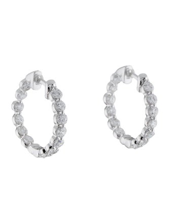 Badgley Mischka 14K 2.00ctw Lab-Grown Diamond Inside-outside Hoop Earrings