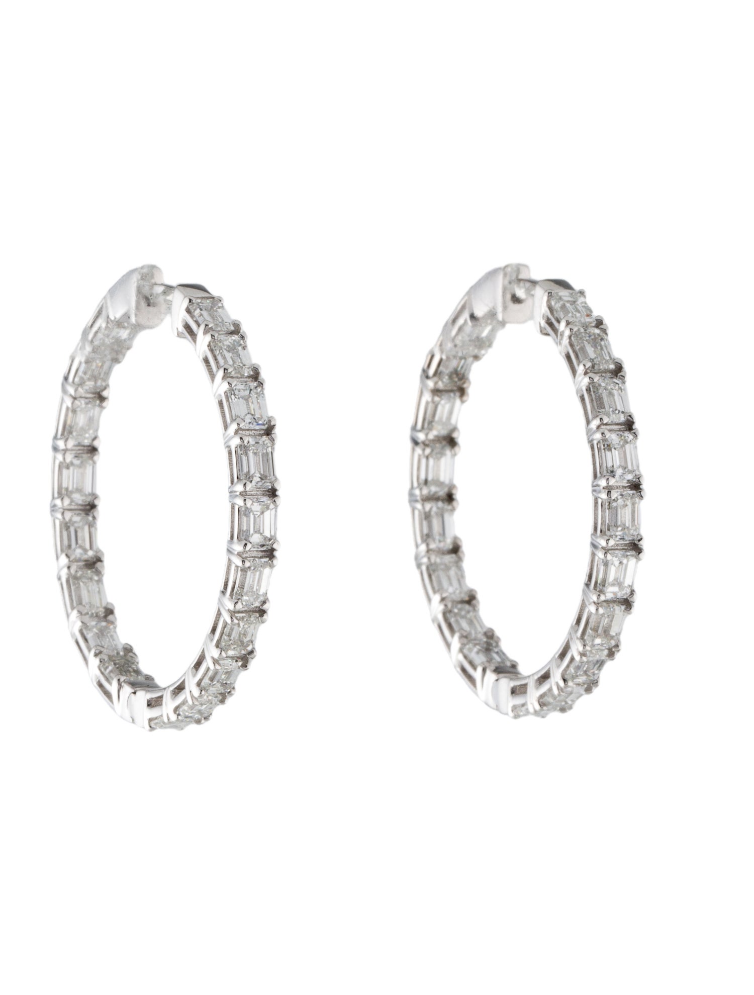 Badgley Mischka 14K 5.04ctw Lab-Grown Diamond Inside Out Hoop Earrings