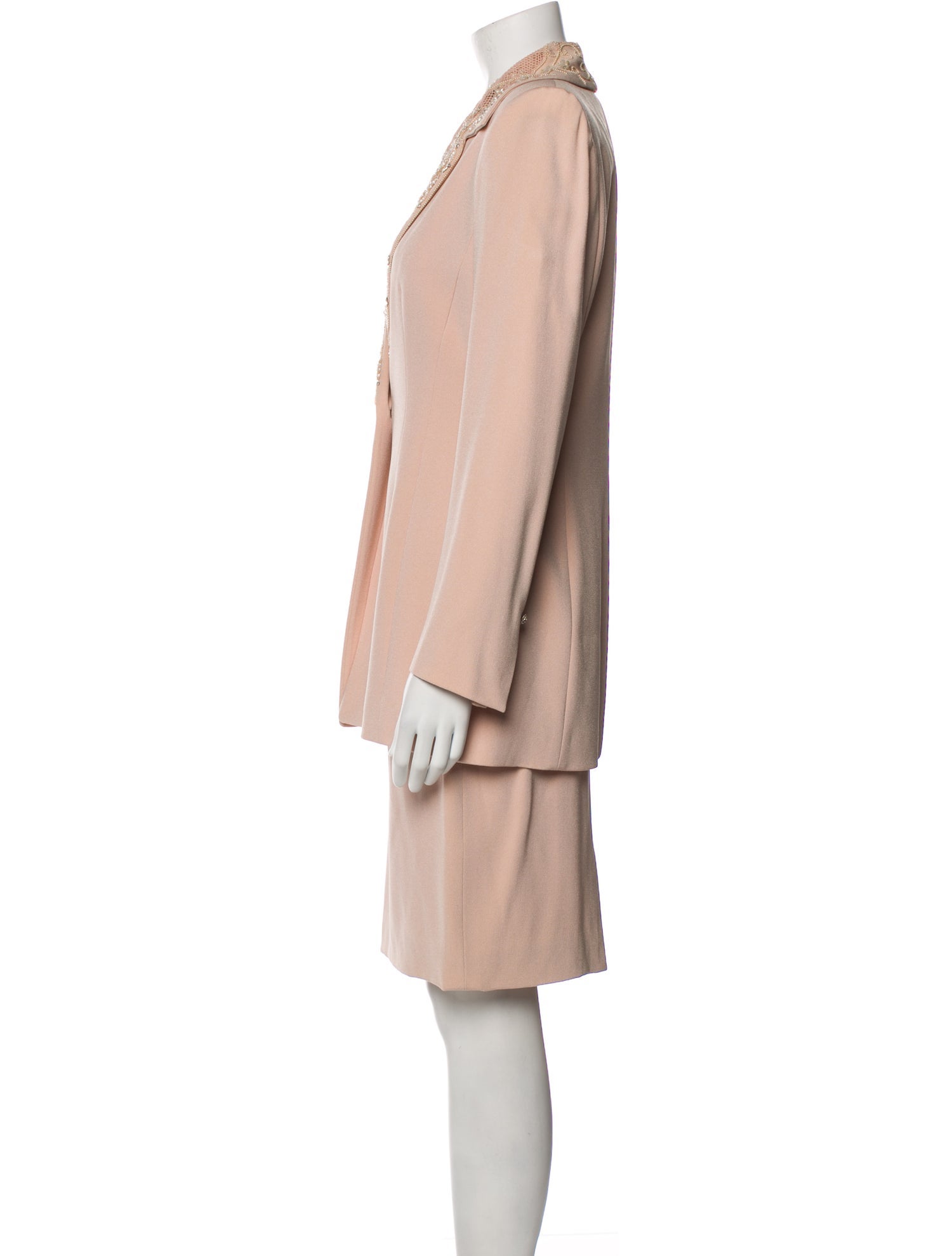 Badgley Mischka Crystal Embellishments Skirt Suit