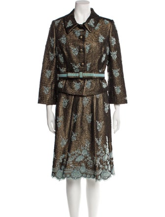 Badgley Mischka Patterned Sequin Embellishments Skirt Set