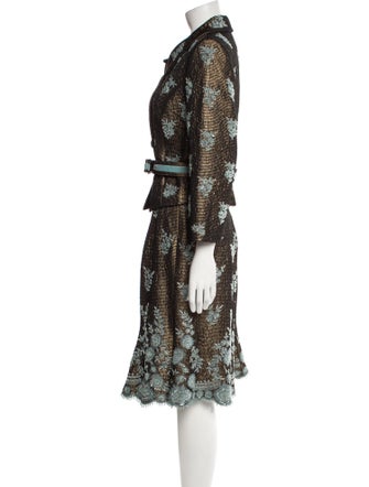 Badgley Mischka Patterned Sequin Embellishments Skirt Set