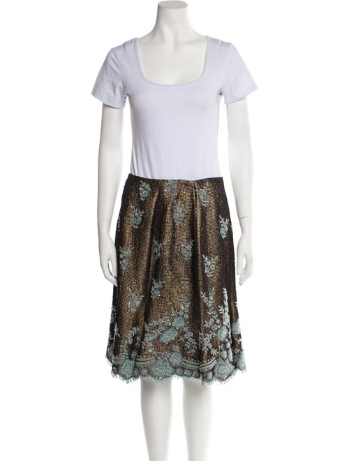 Badgley Mischka Patterned Sequin Embellishments Skirt Set