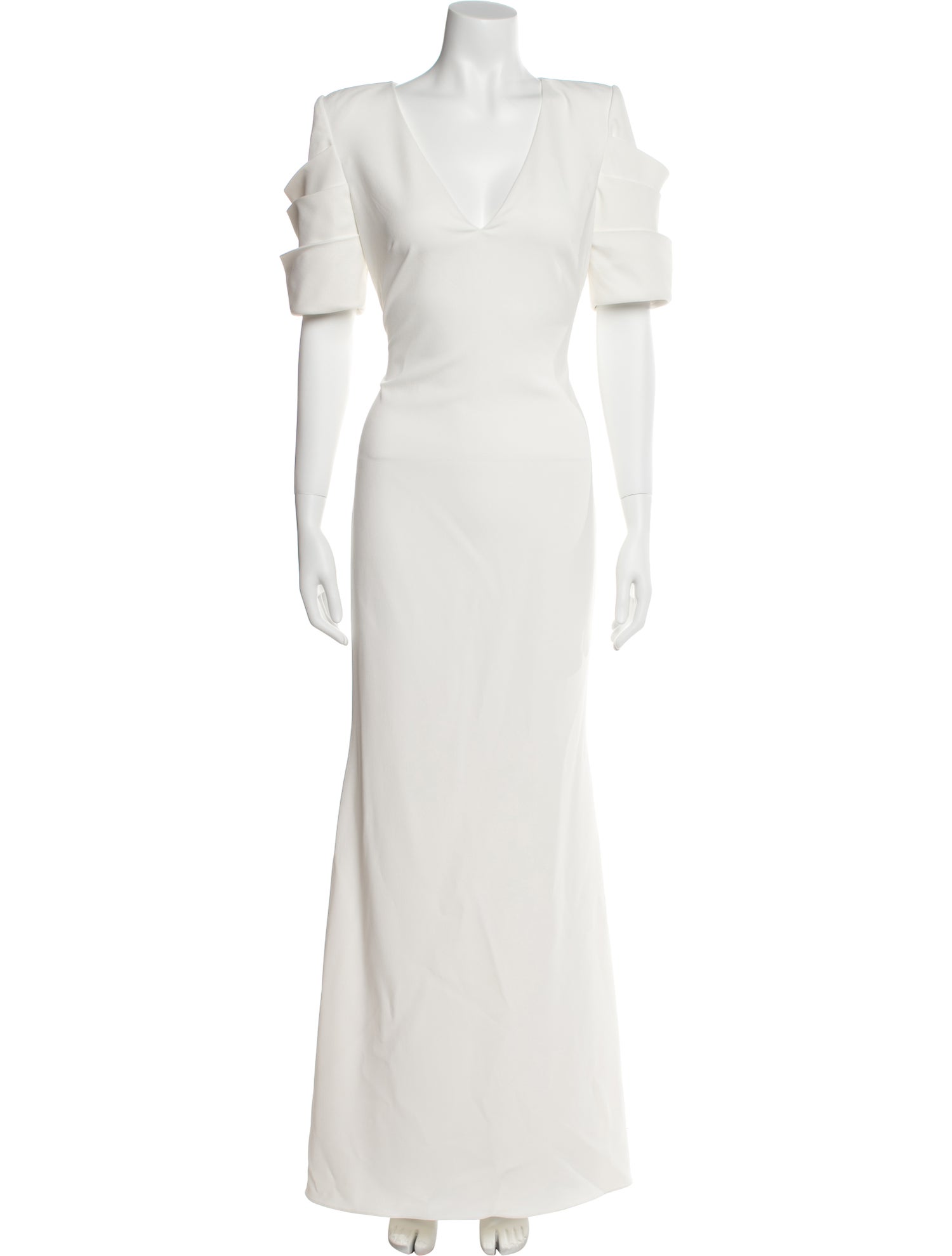 Badgley Mischka V-Neck Long Dress