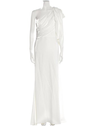 Badgley Mischka One-Shoulder Long Dress