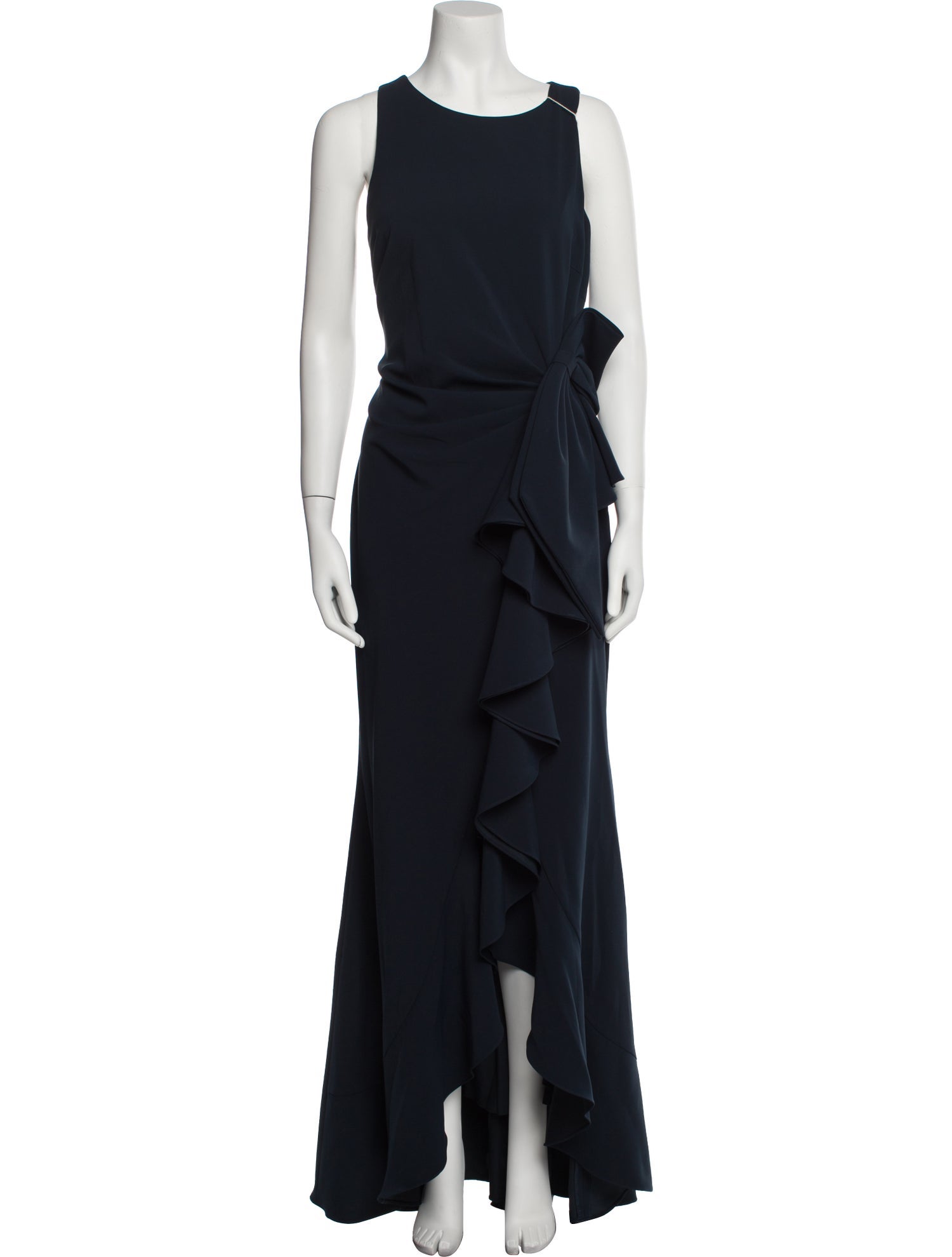 Badgley Mischka Scoop Neck Long Dress - Blue Dresses, Clothing - BAG63817 |  The RealReal
