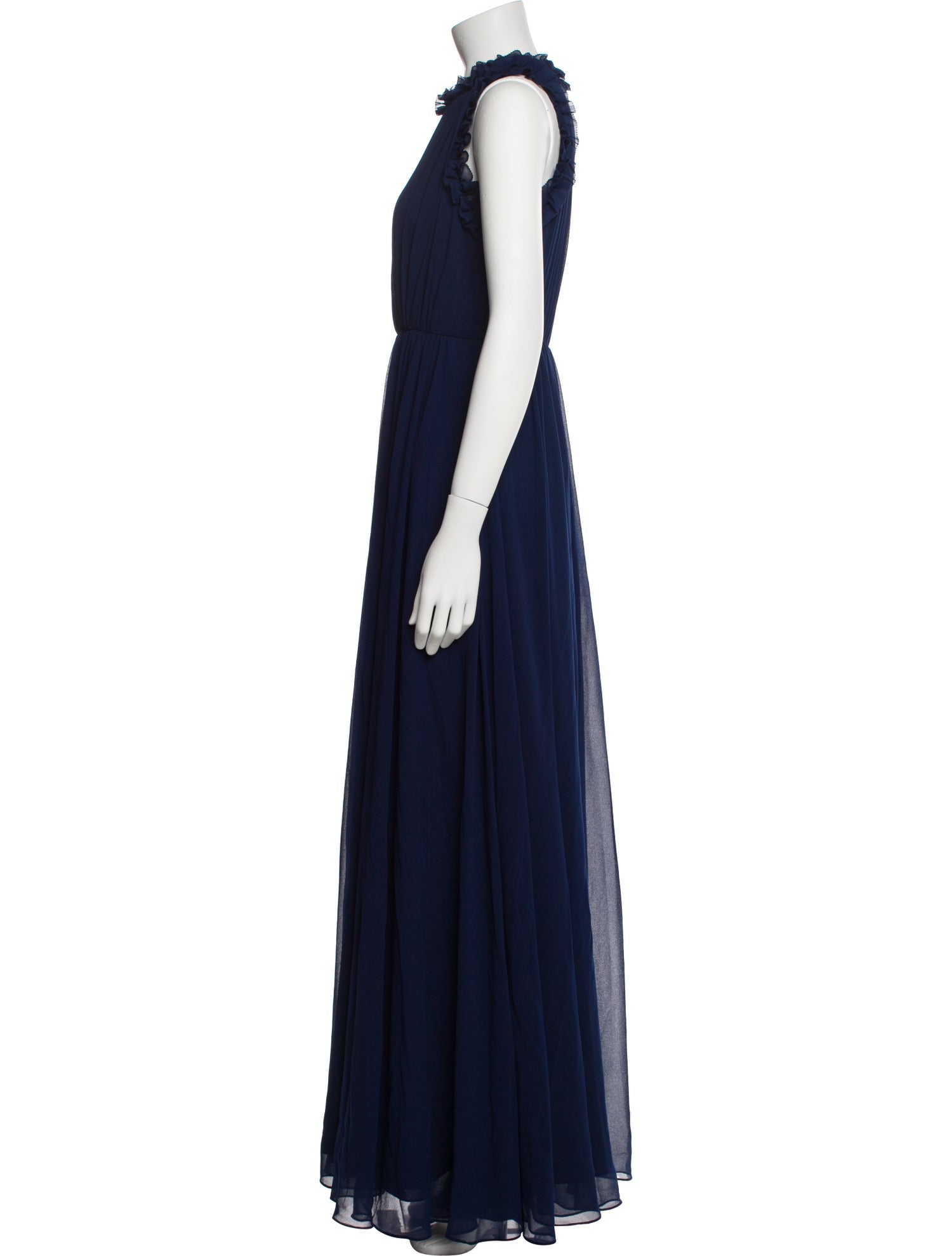 Badgley Mischka Mock Neck Long Dress