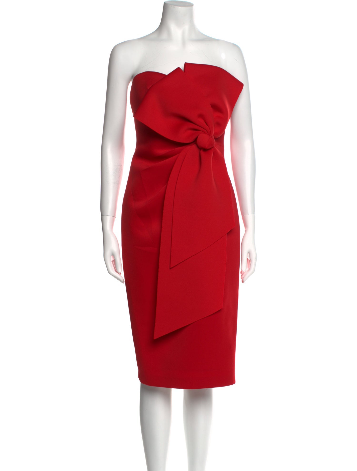 open lace back dress A-line Red Satin Strapless Short Homecoming Dresses, HM1005 main image 0
