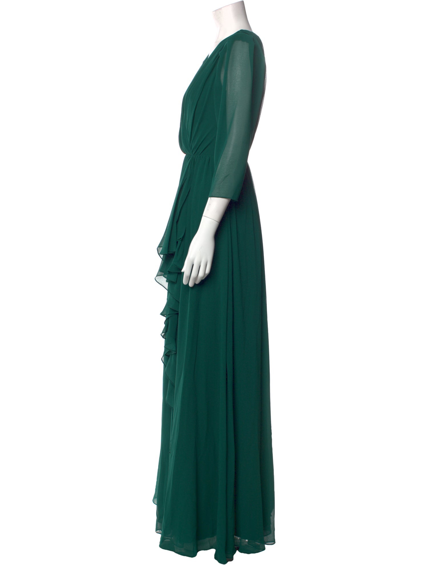 Badgley Mischka V-Neck Long Dress